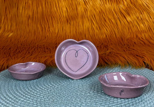 Heart Dish, Coral with Heart