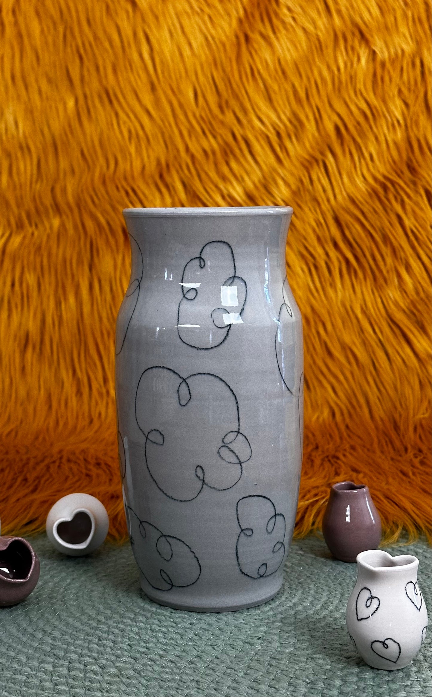 Cloud Scribble Vase: Light Gray 3