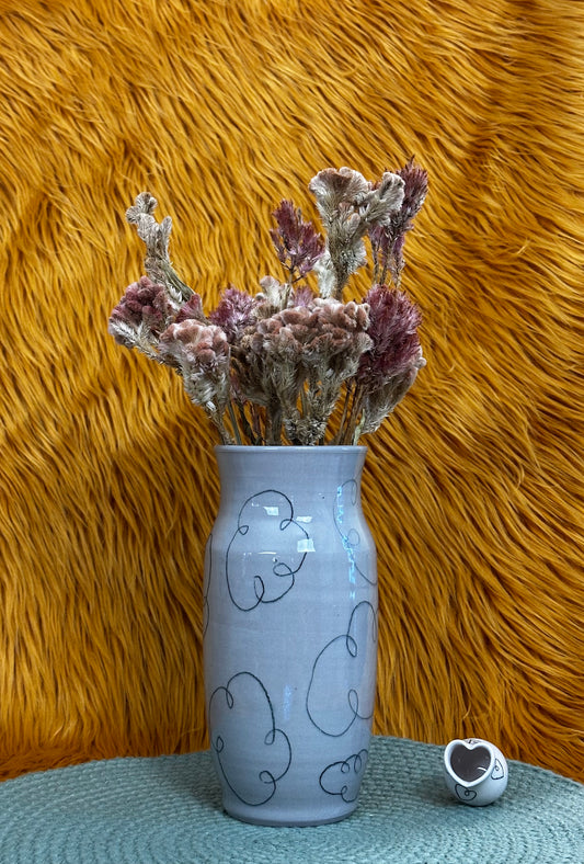 Flower Vase, Cayuga Gray with Clouds