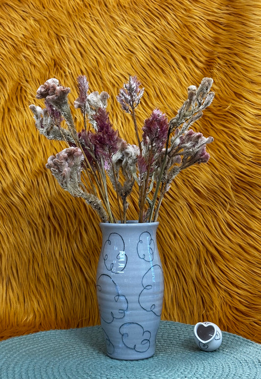 Flower Vase, Cayuga Gray with Clouds