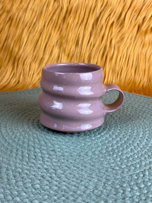 Spiral Short Mug, Speckled Coral