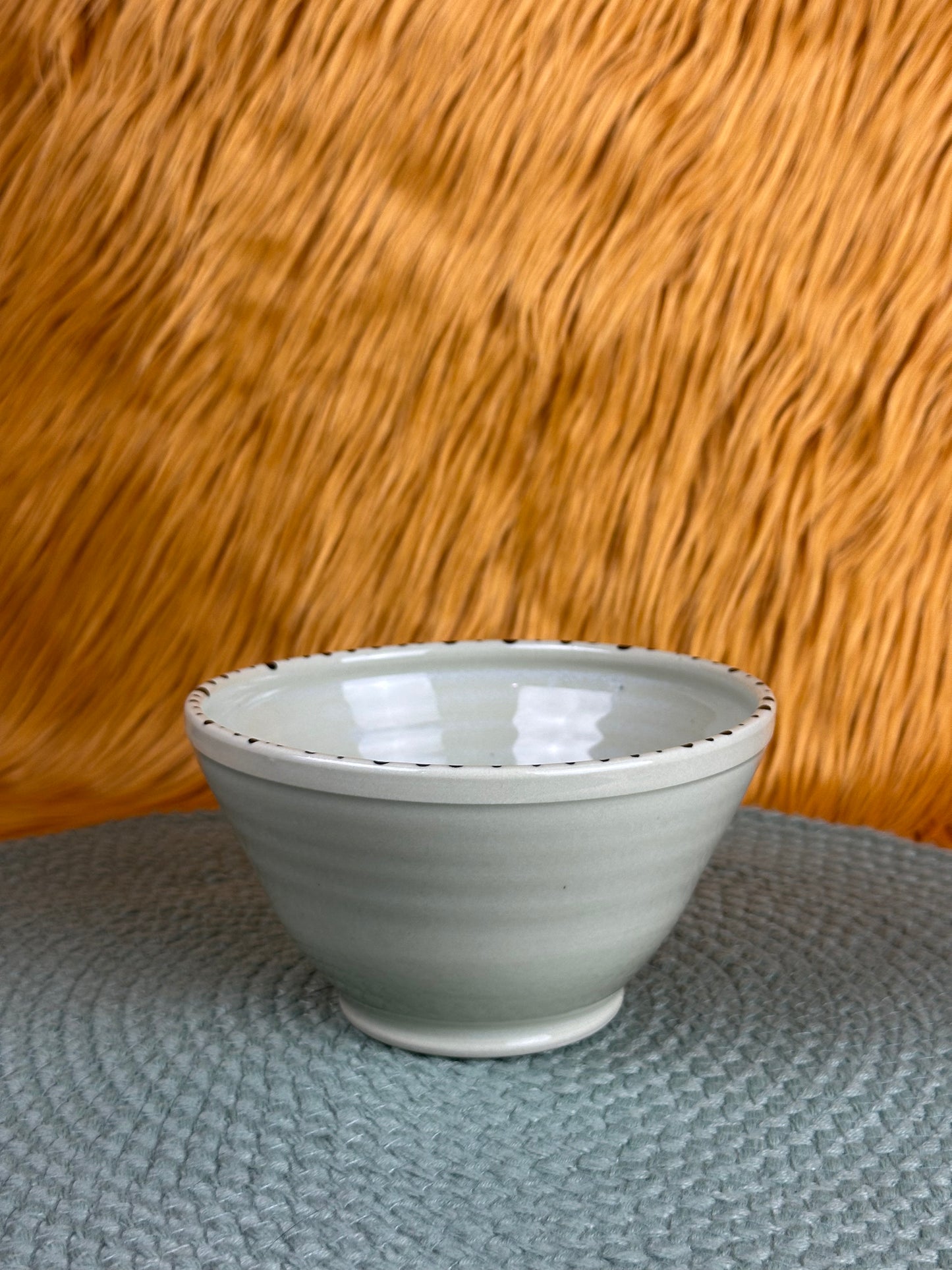 Everyday Bowl, Olive with Black Dots