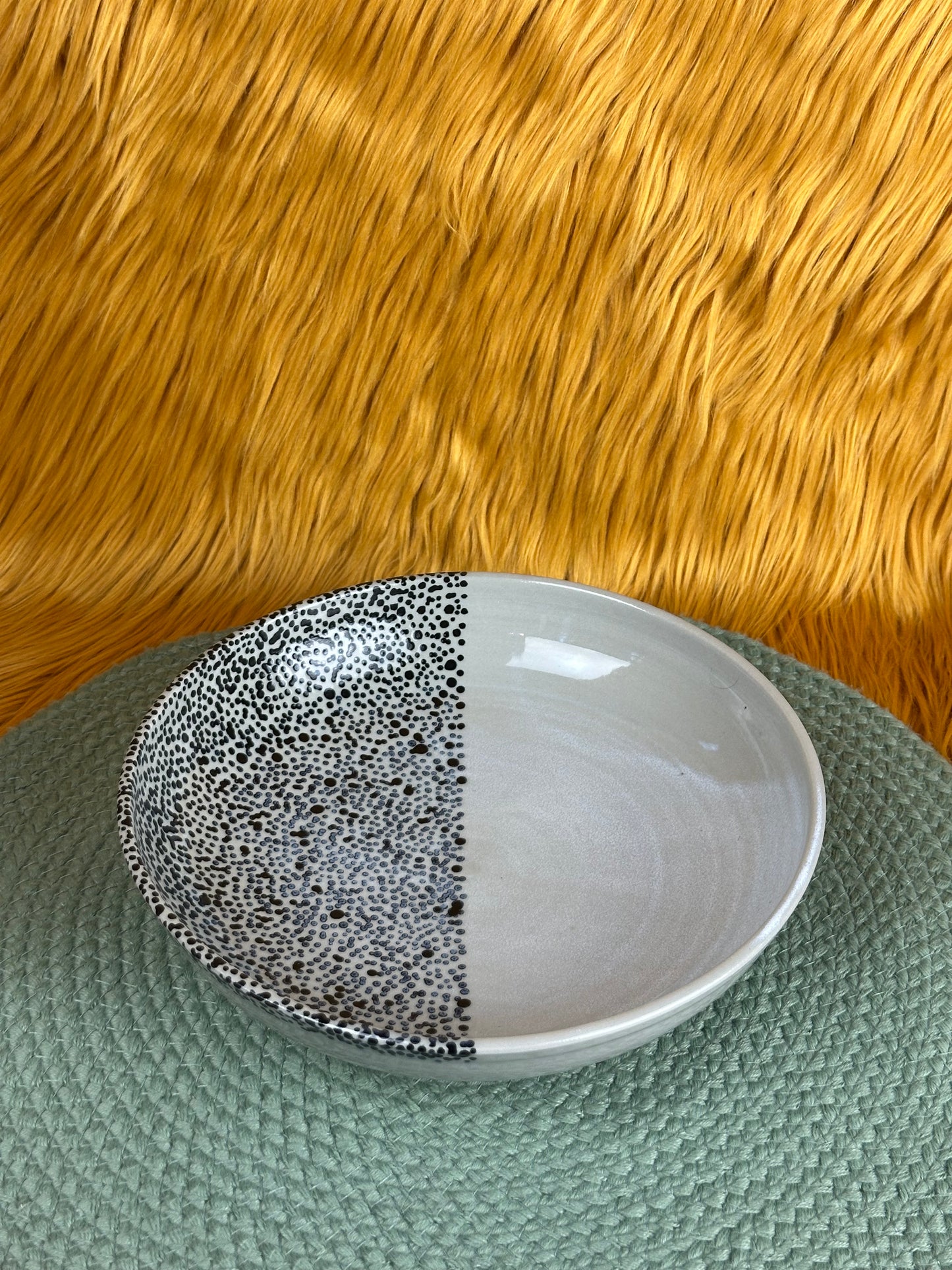 Everyday Plate, Cayuga Grey with 50/50 Dots