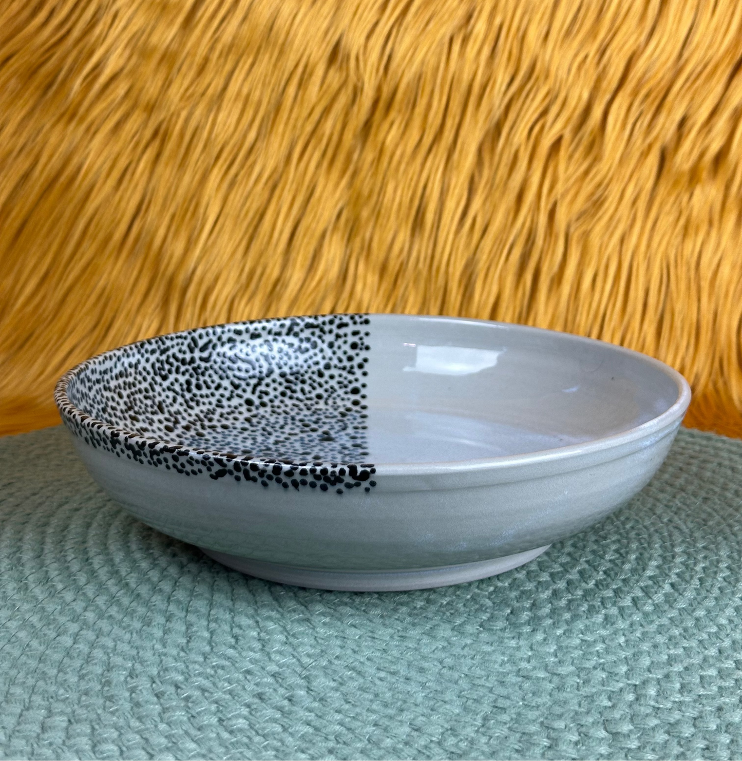 Everyday Plate, Cayuga Grey with 50/50 Dots