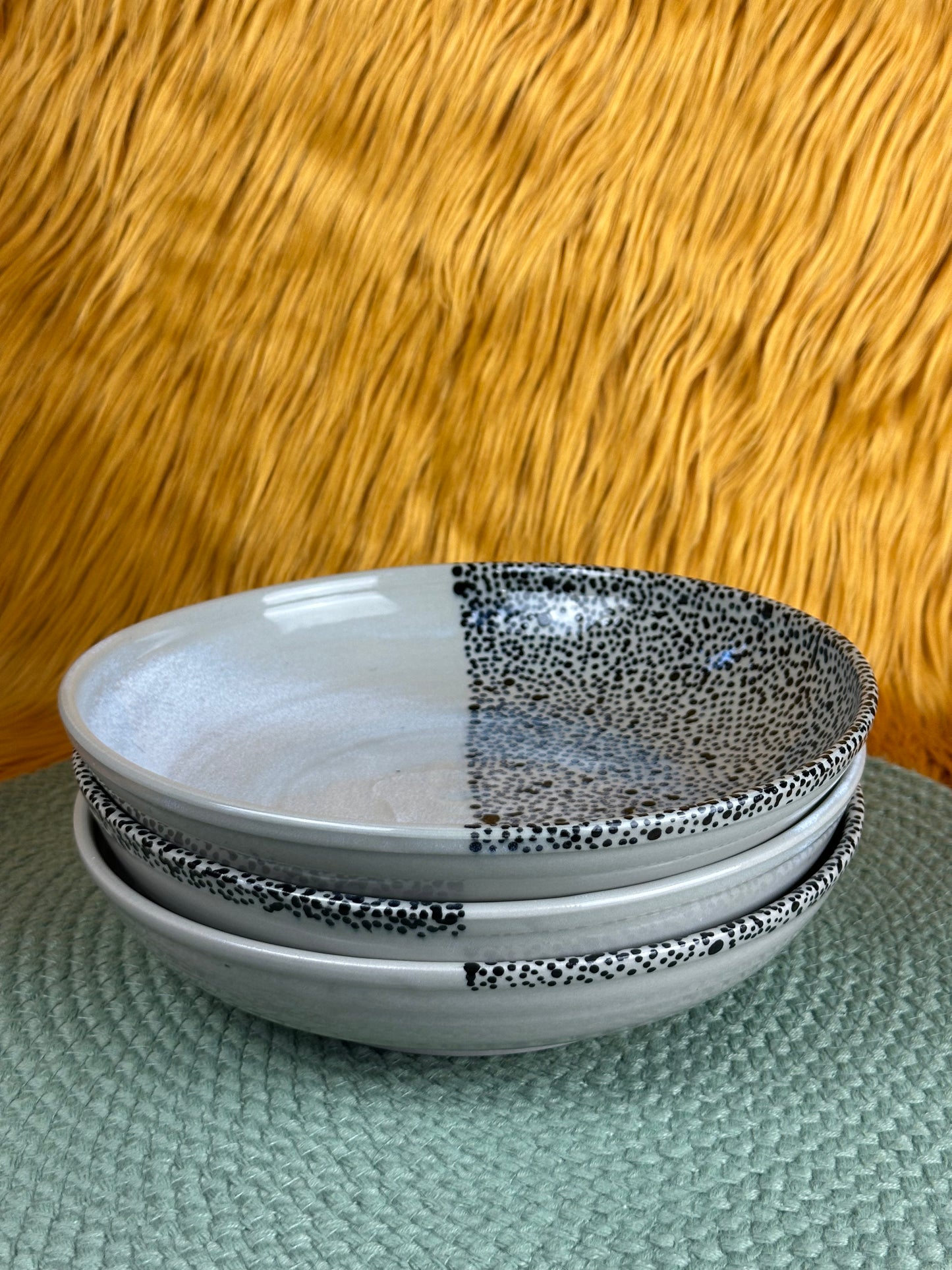 Everyday Plate, Cayuga Grey with 50/50 Dots