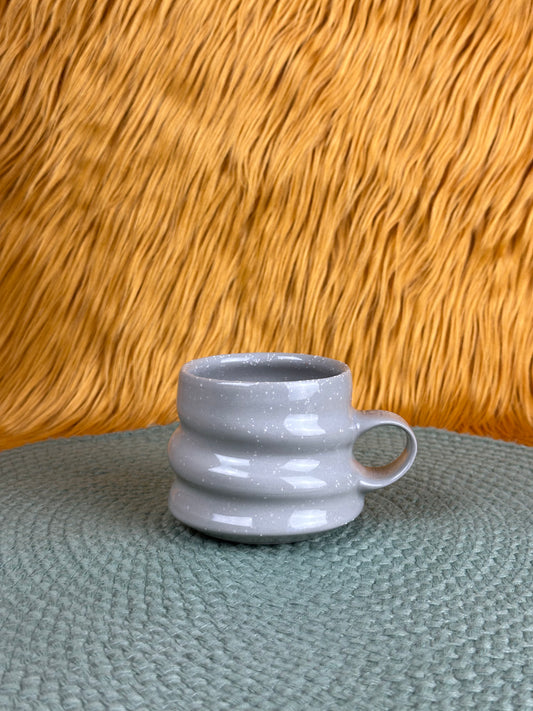 Spiral Short Mug, Cayuga Grey with Speckles